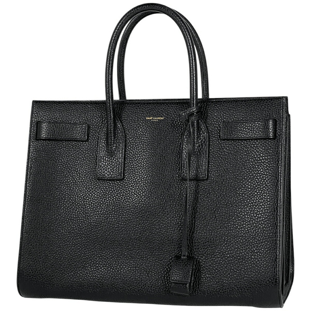 Saint Laurent Sac de Jour Handbag Tote Bag Leather Black